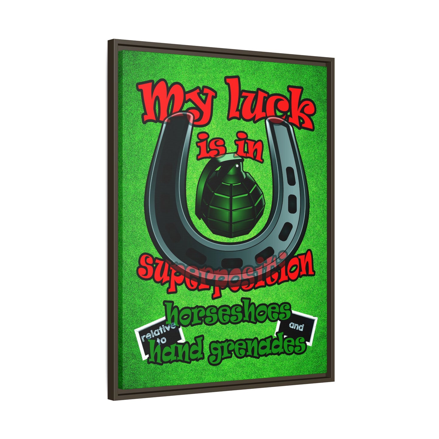 my luck - framed canvas art (green turf)