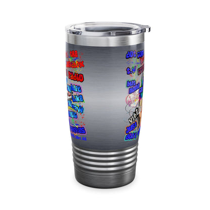 drop the beat - Ringneck Tumbler, 20oz  (brushed nickel)