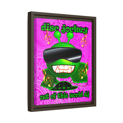 disc jockey - framed canvas art (pink swirl)