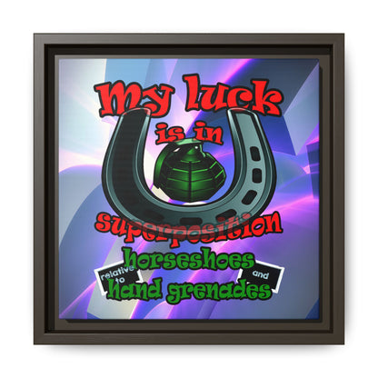 my luck - framed canvas art (grey-pink wave)