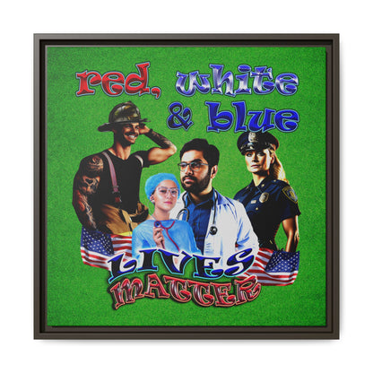rw&b lives matter - framed canvas art (green turf)
