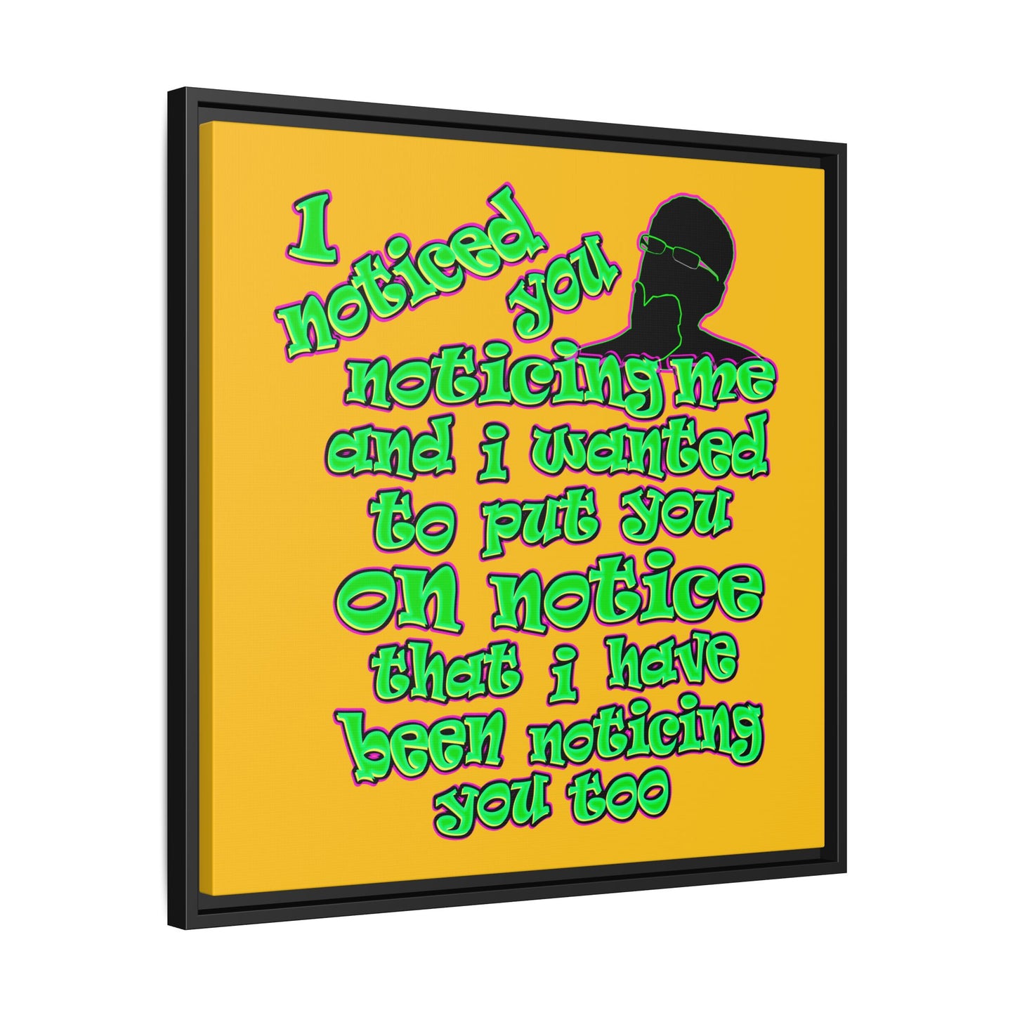 noticed you noticing - framed canvas art (yellow)