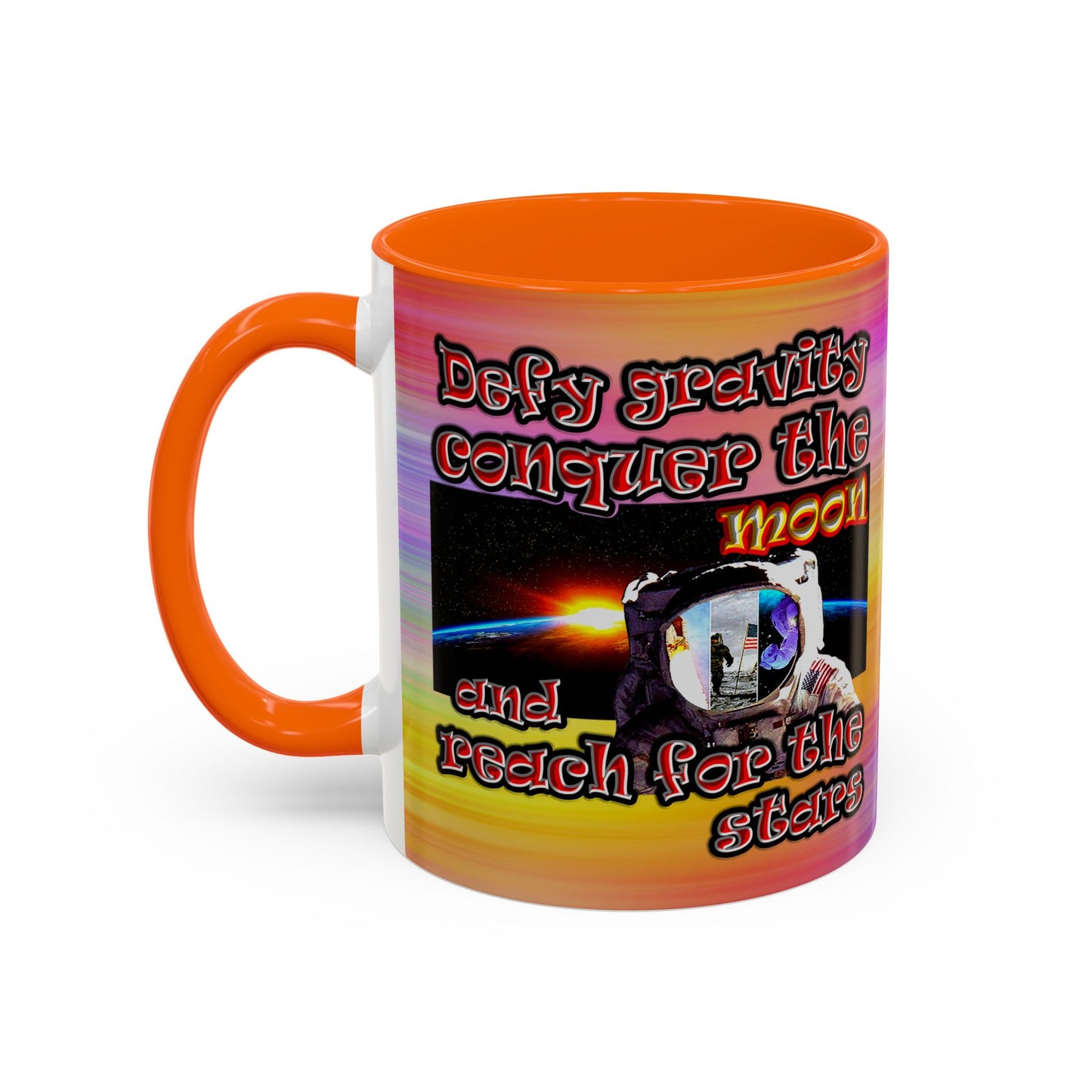 defy conquer reach - Accent Mug (color blur)