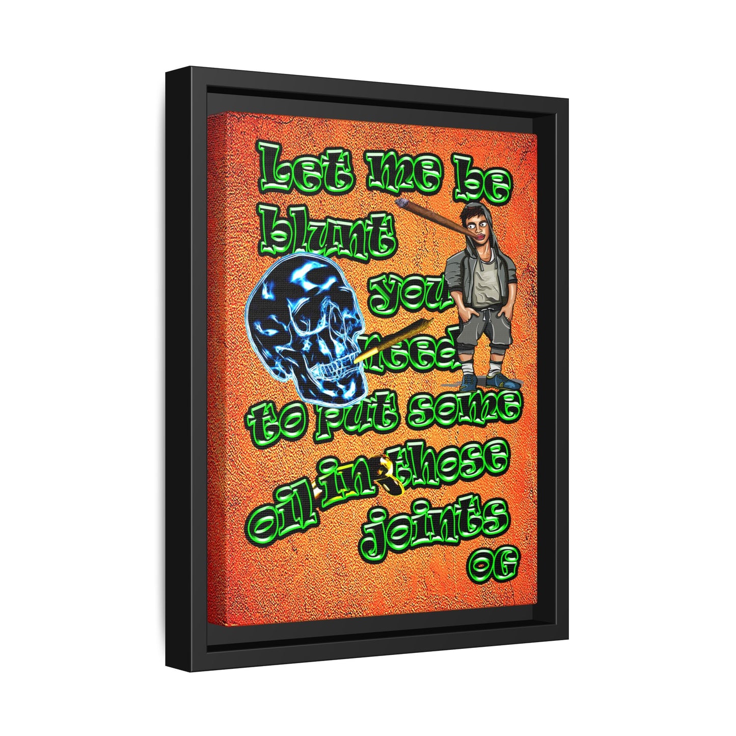 og - framed canvas art (burnt orange)