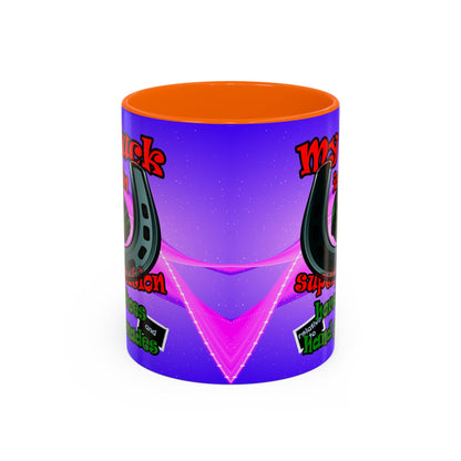 my luck - Accent Mug (purple-pink wave)