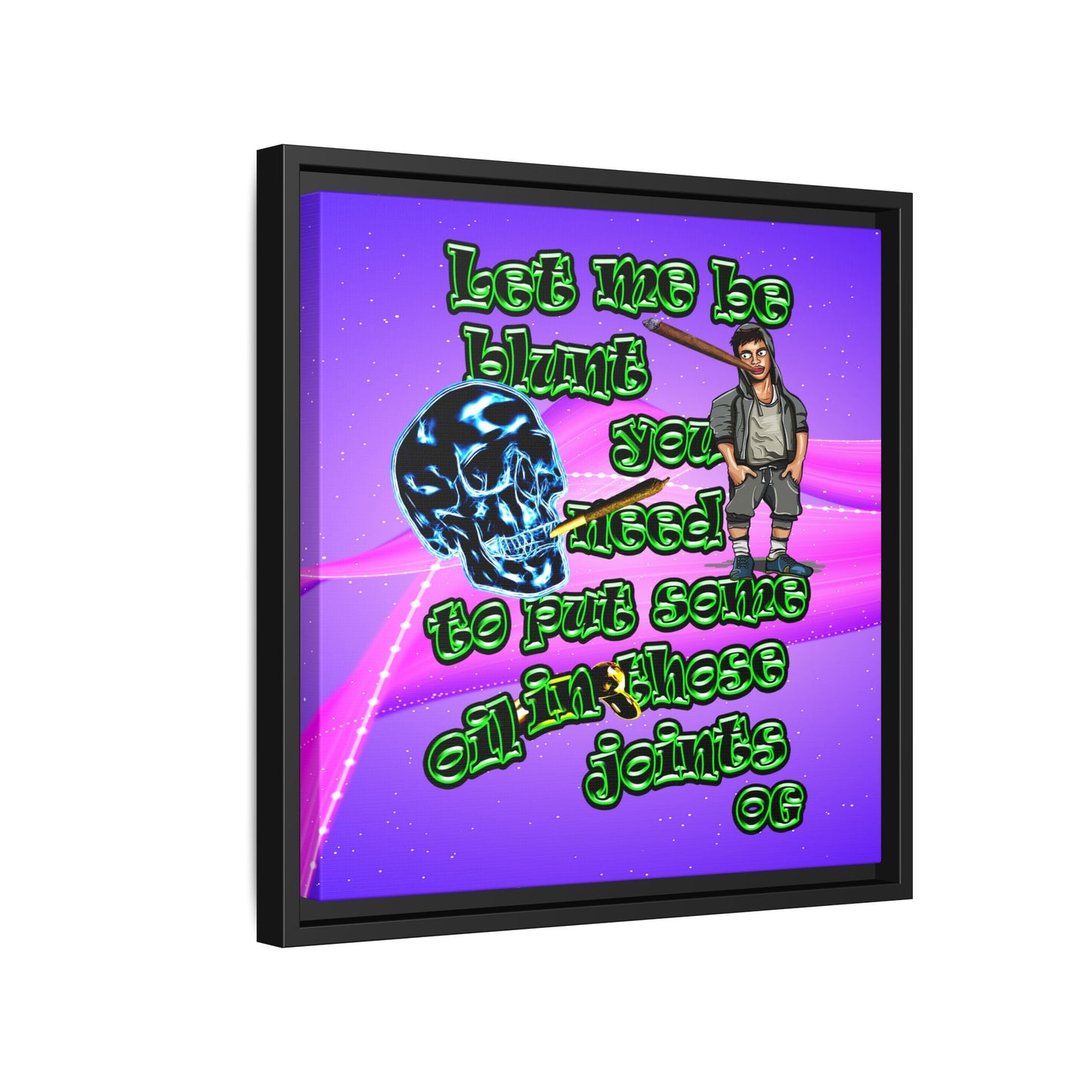 og - framed canvas art (purple-pink wave)