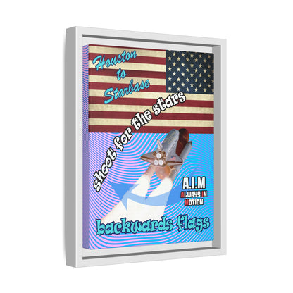 shoot for the stars - framed canvas art (light blue-purple wave)