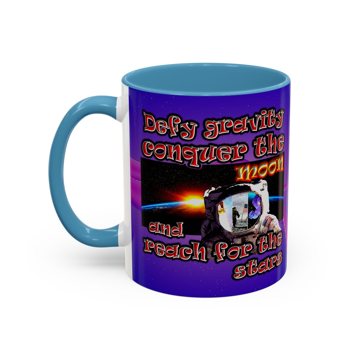 defy conquer reach - Accent Mug (purple-pink wave)