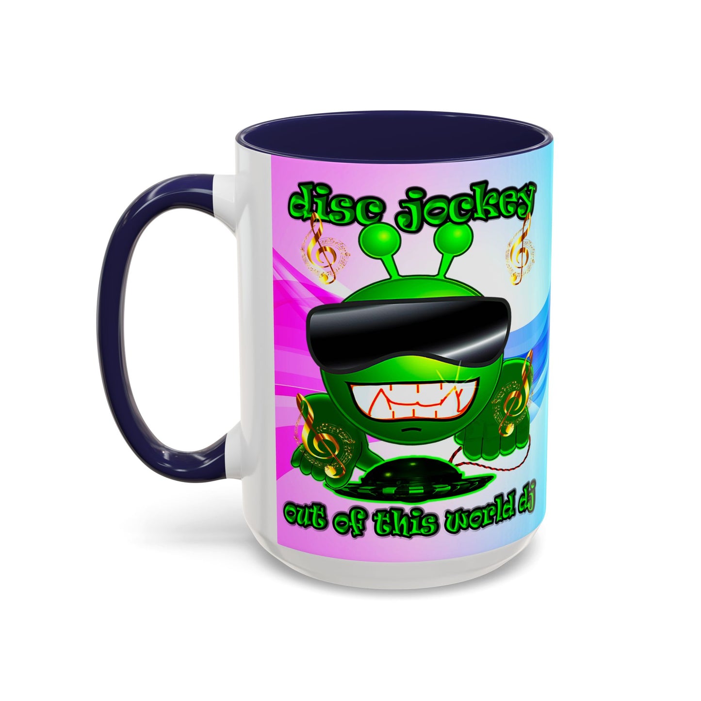 disc jockey - Accent Mug (light blue-pink wave)