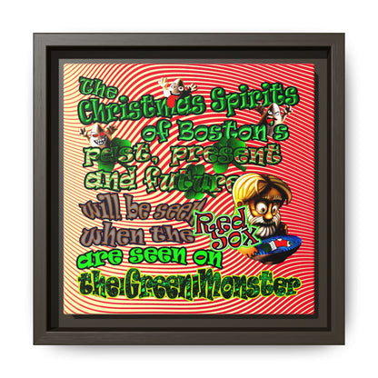 christmas spirits of boston - framed canvas art (yellow-orange wave)