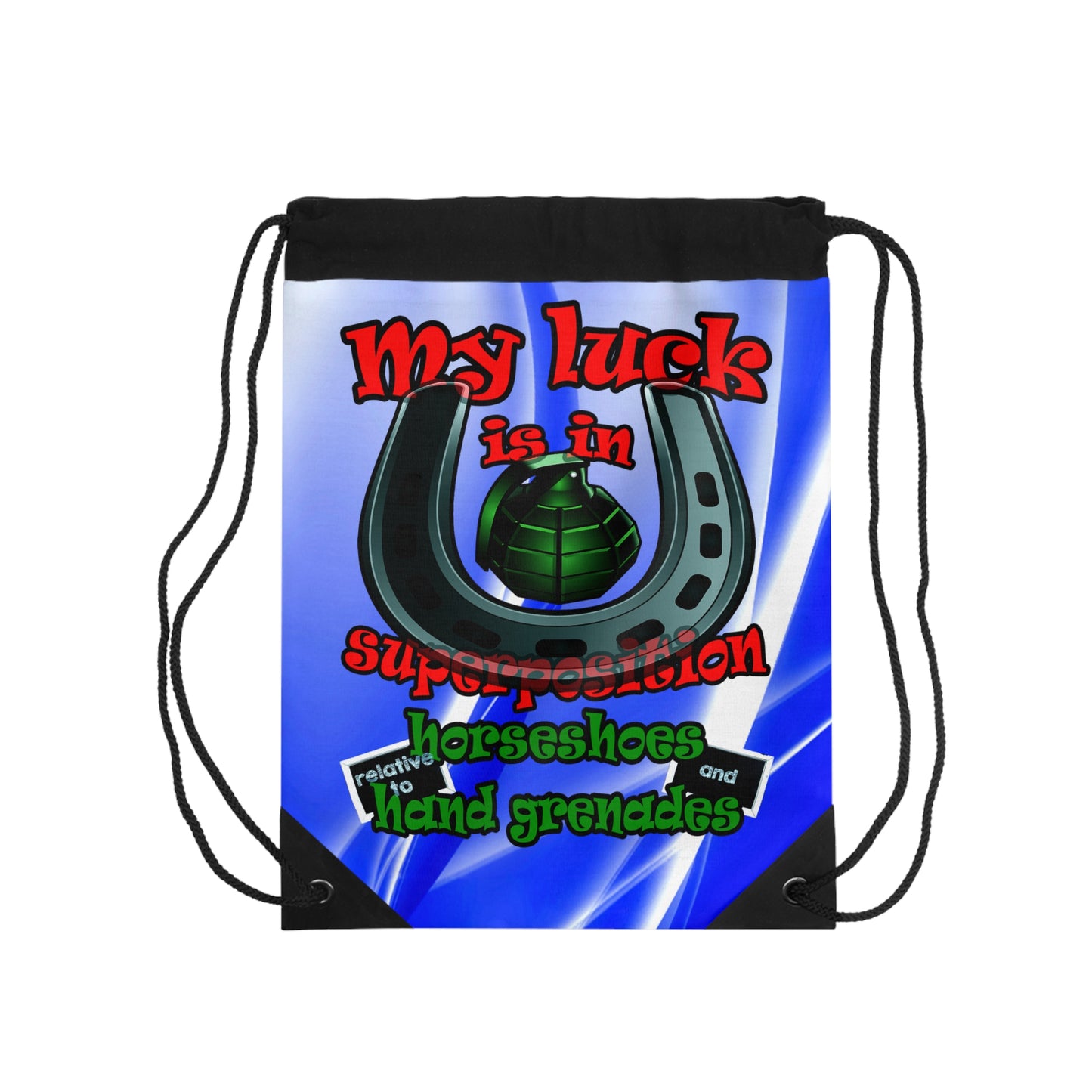 my luck - Drawstring Bag (blue-white wave)