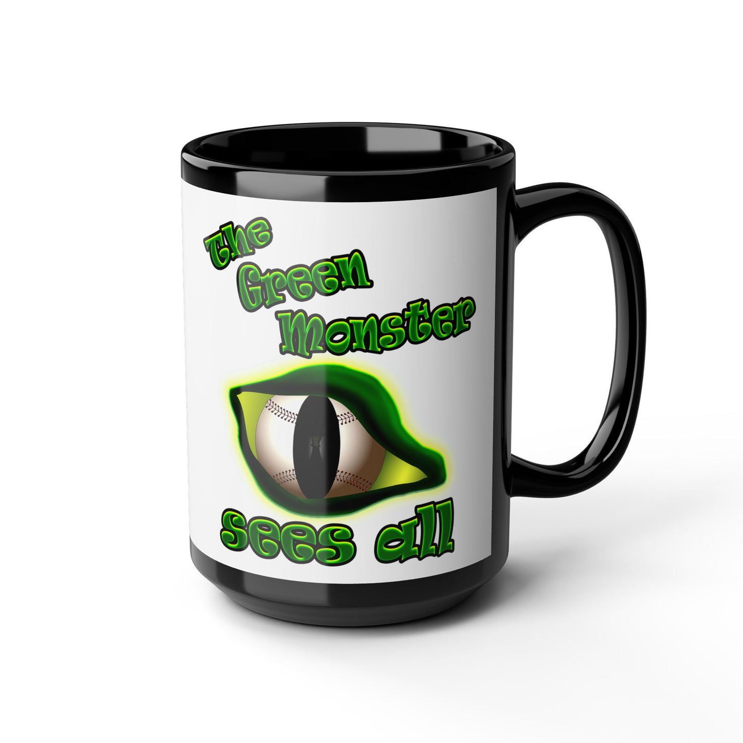 green monster - Black Mug (white)