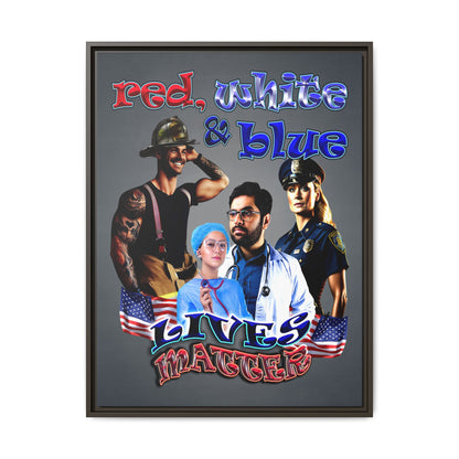 rw&b lives matter - framed canvas art (grey-light grey)