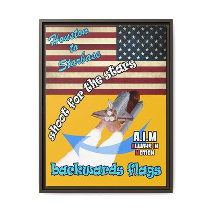 shoot for the stars - framed canvas art (yellow)