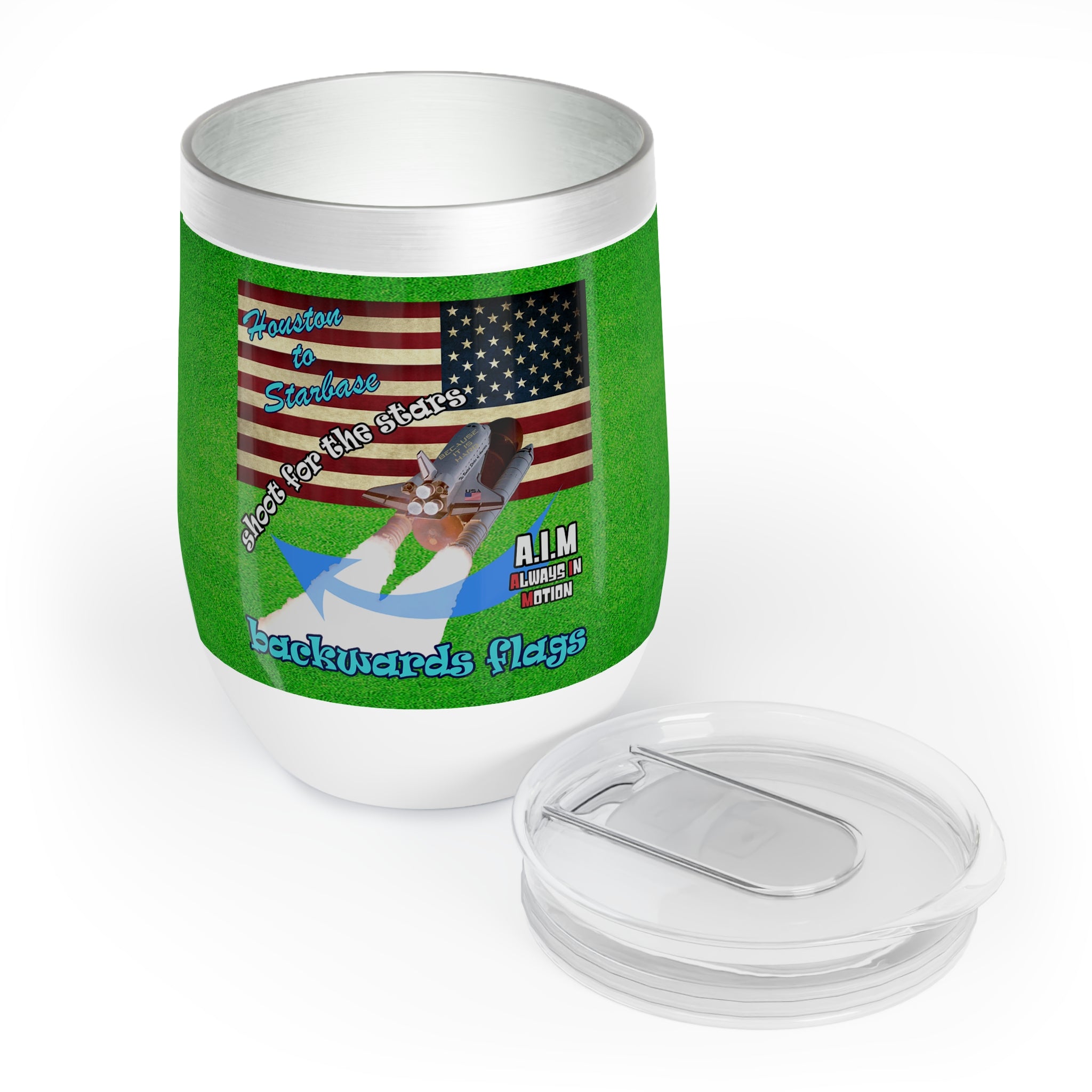 shoot for the stars - Chill Wine Tumbler (green turf)