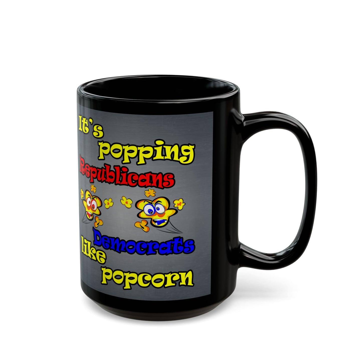 popping like popcorn - Black Mug (grey-light grey)