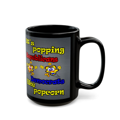popping like popcorn - Black Mug (grey-light grey)