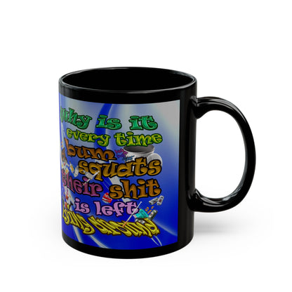 the bum's shit - Black Mug (blue-white wave)