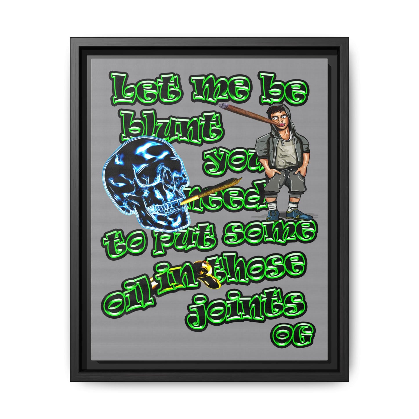 og - framed canvas art (grey)
