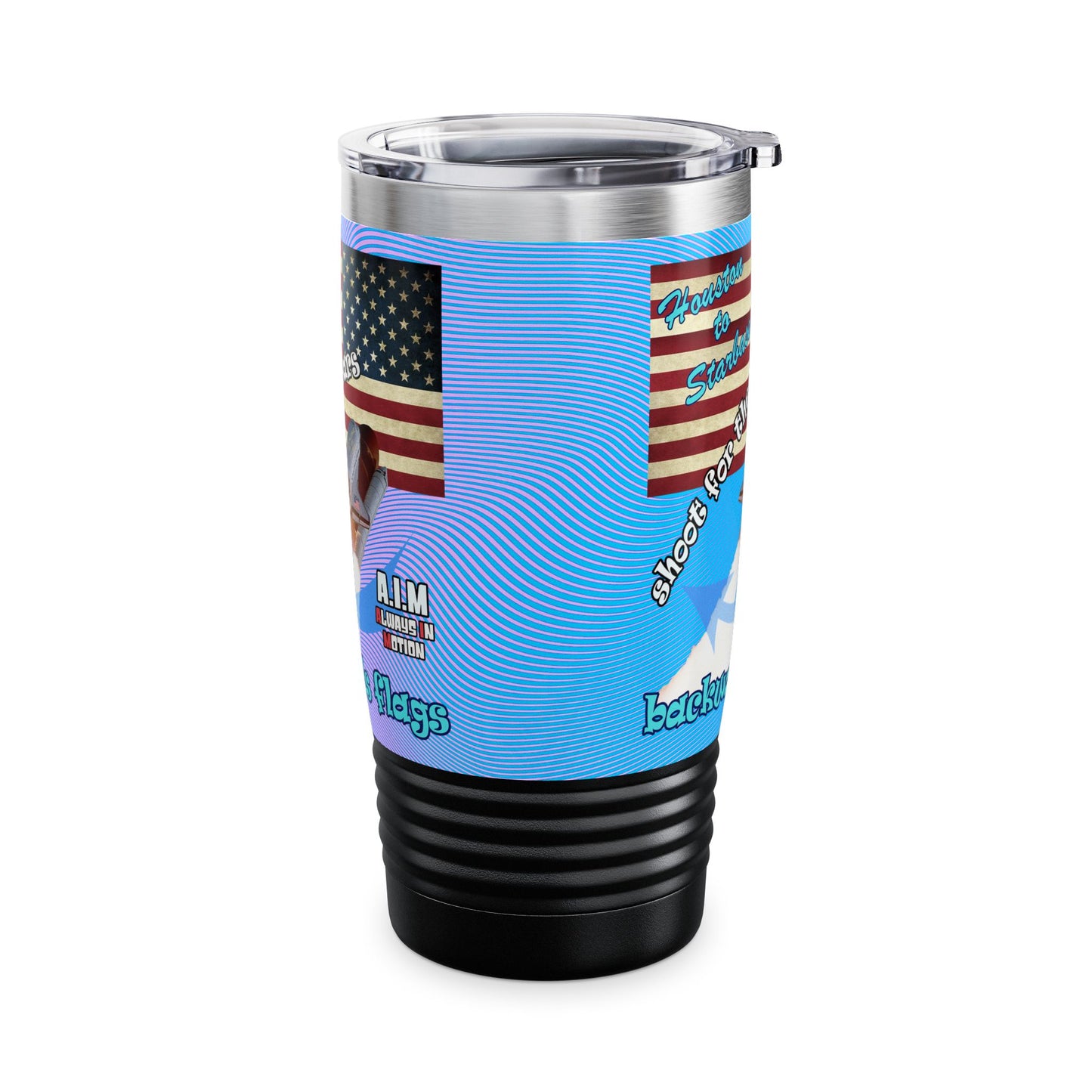 shoot for the stars - Ringneck Tumbler, 20oz (light blue-purple wave)