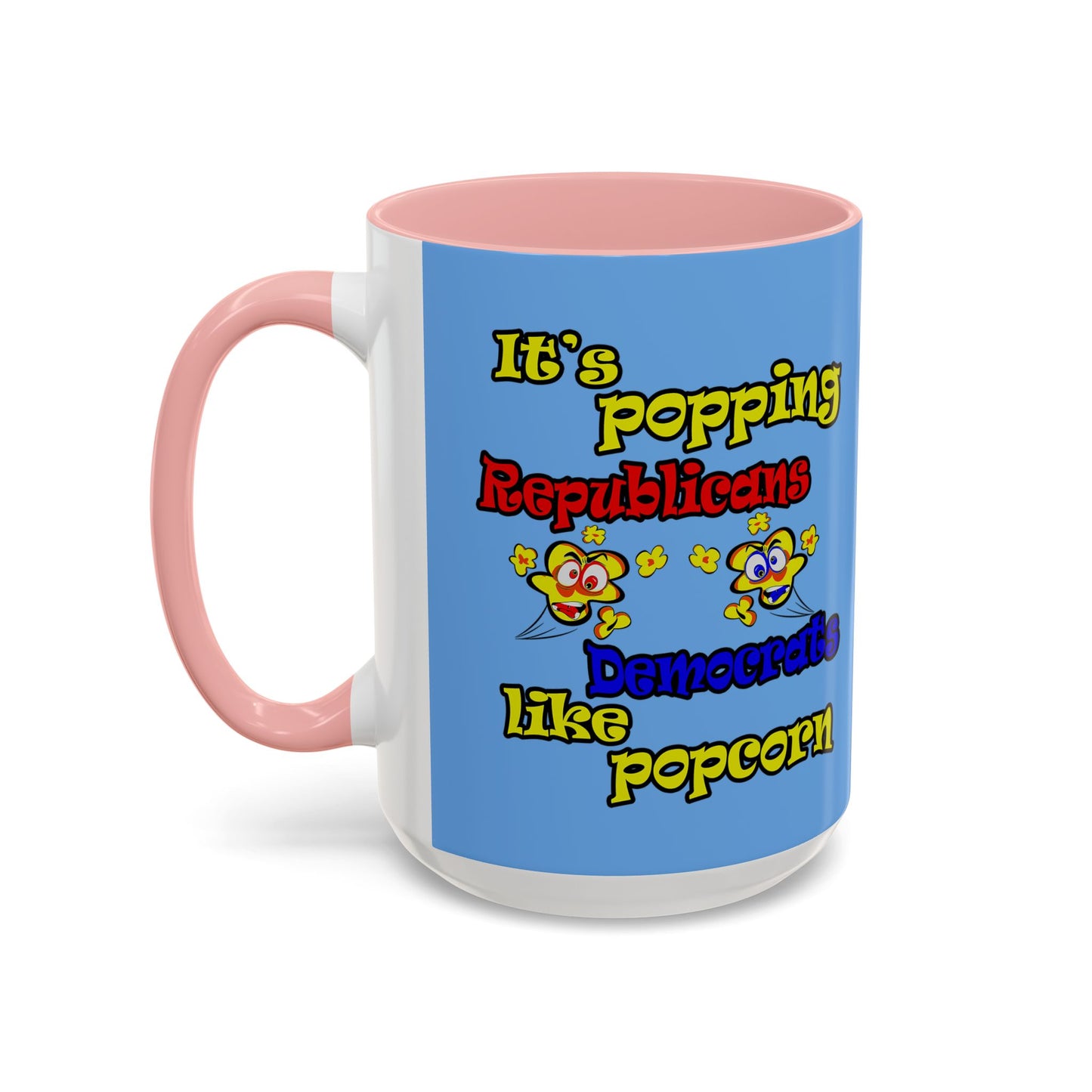 popping like popcorn - Accent Mug (light blue)