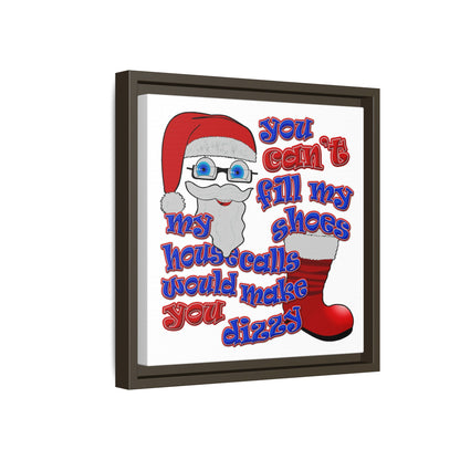 santa's shoes - framed canvas art (white)