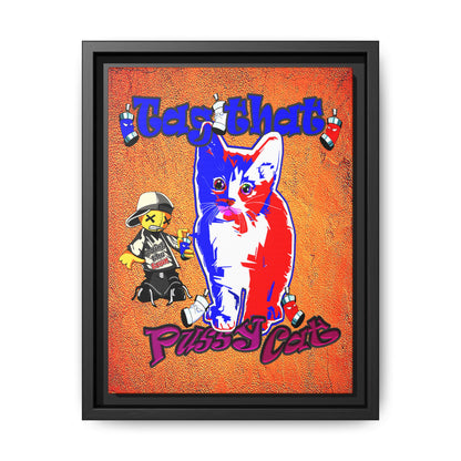 tag that - framed canvas art (burnt orange)