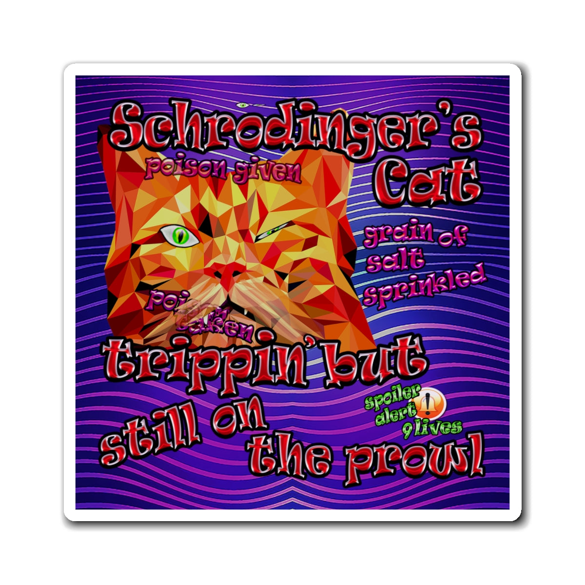 schrodinger's cat - Magnets - (purple wave)