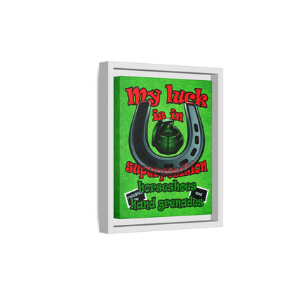 my luck - framed canvas art (green turf)