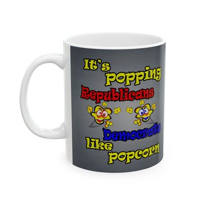 popping like popcorn - White Mug (grey-light grey)