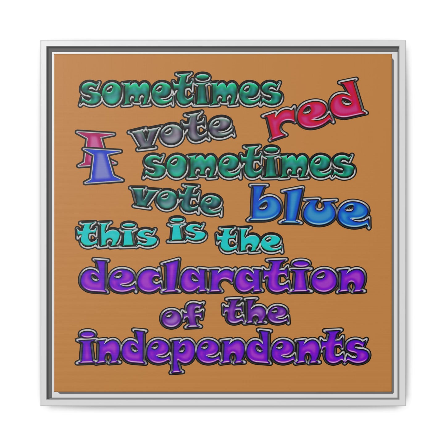 declaration of the independents - framed canvas art (light brown)