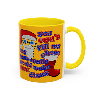 santa's shoes - Accent Mug (yellow)