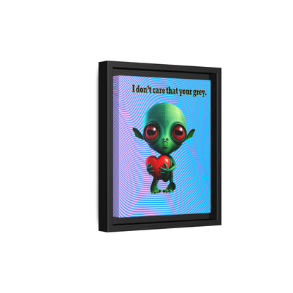 I don't care that your grey - framed canvas art (light blue-purple wave)