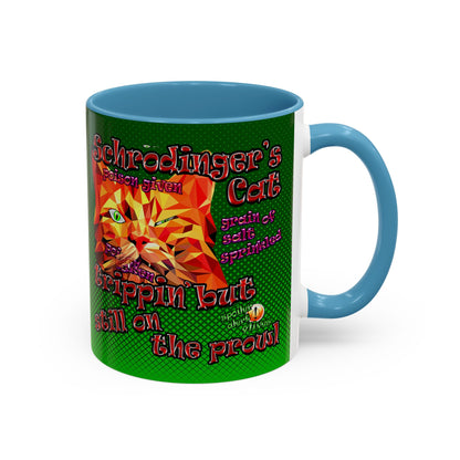 schrodinger's cat - Accent Mug (logo green)