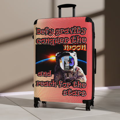 defy conquer reach - Suitcase (yellow-orange wave)