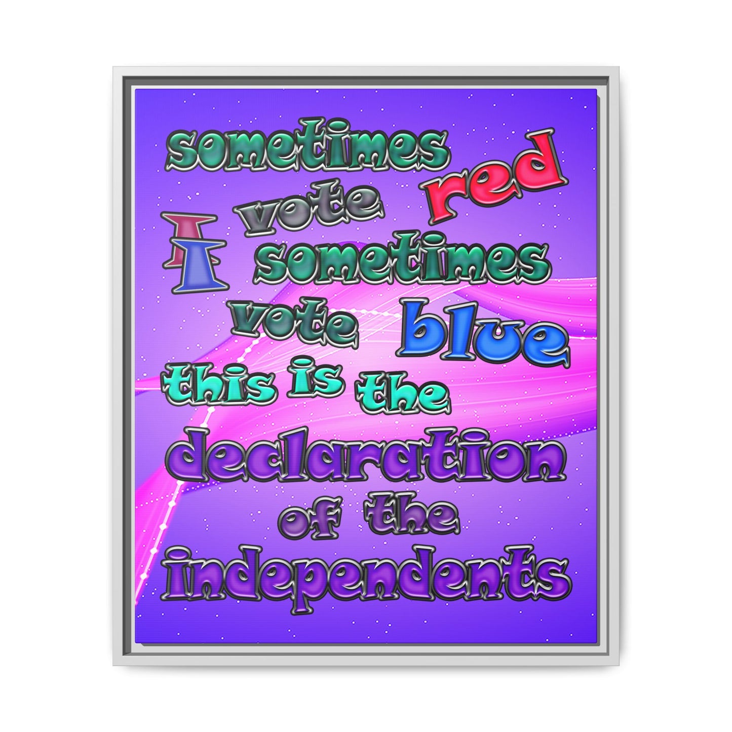 declaration of the independents - framed canvas art (purple-pink wave)