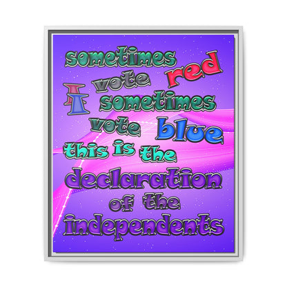 declaration of the independents - framed canvas art (purple-pink wave)