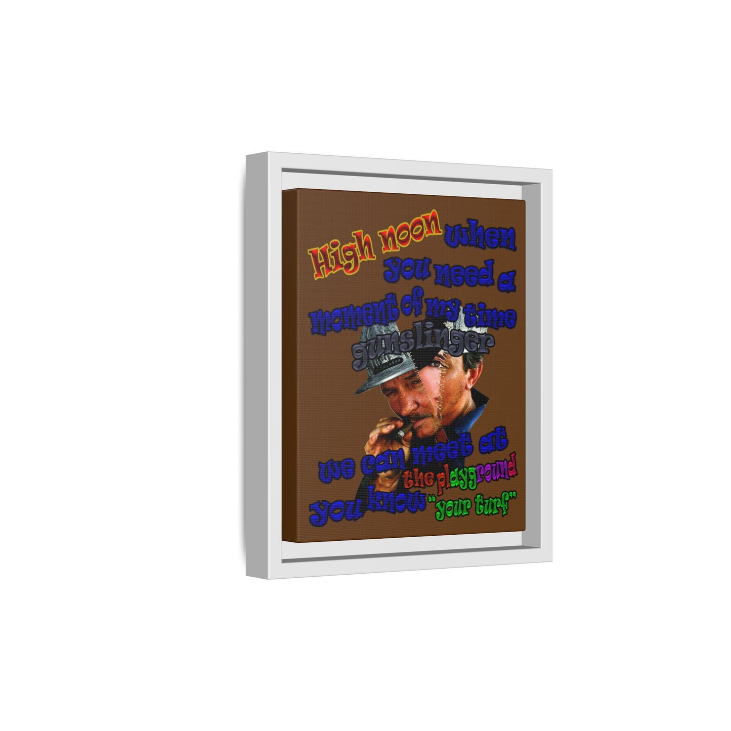 high noon - framed canvas art (brown)