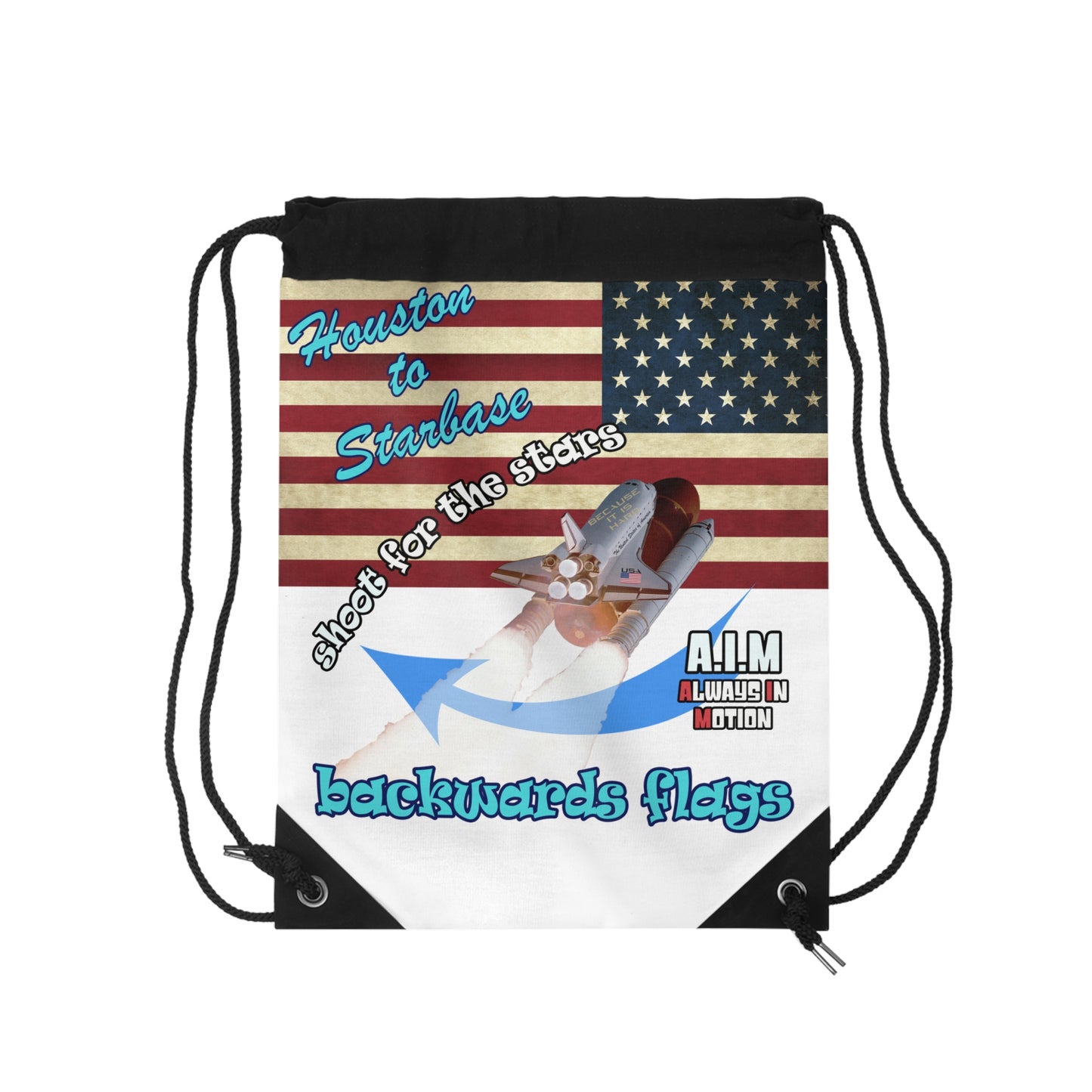 shoot for the stars - Drawstring Bag (white)