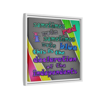 declaration of the independents - framed canvas art (rainbow split)