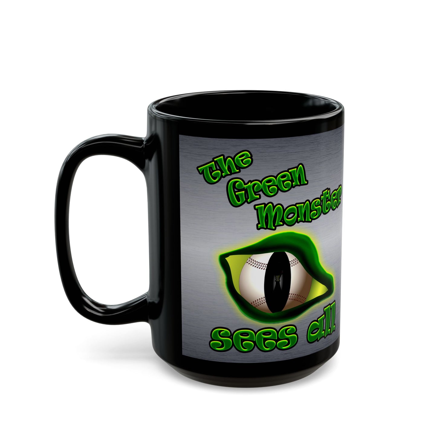 green monster - Black Mug (brushed nickel)