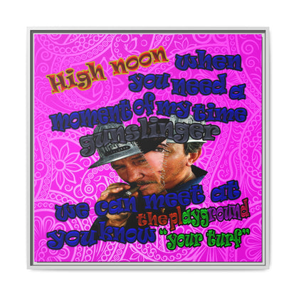 high noon - framed canvas art (pink swirl)
