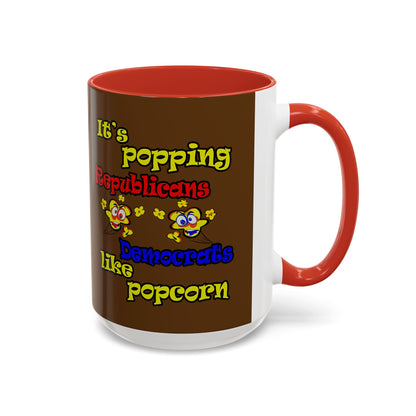 popping like popcorn - Accent Mug (brown)