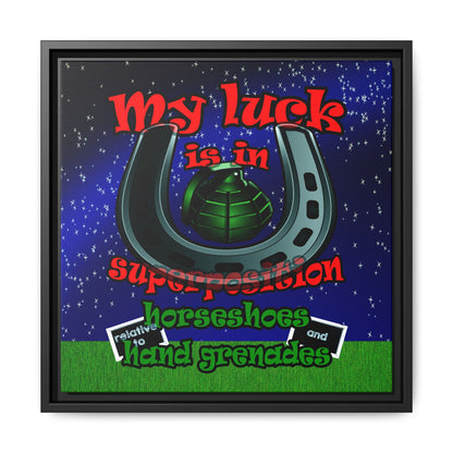 my luck - framed canvas art ('snoops' background)