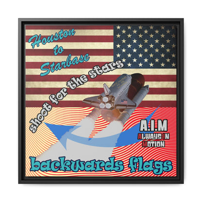 shoot for the stars - framed canvas art (yellow-orange wave)