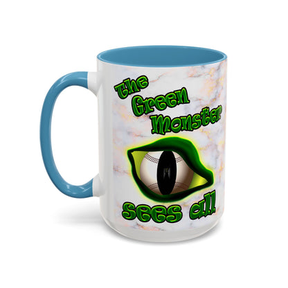 green monster - Accent Mug (white marble)
