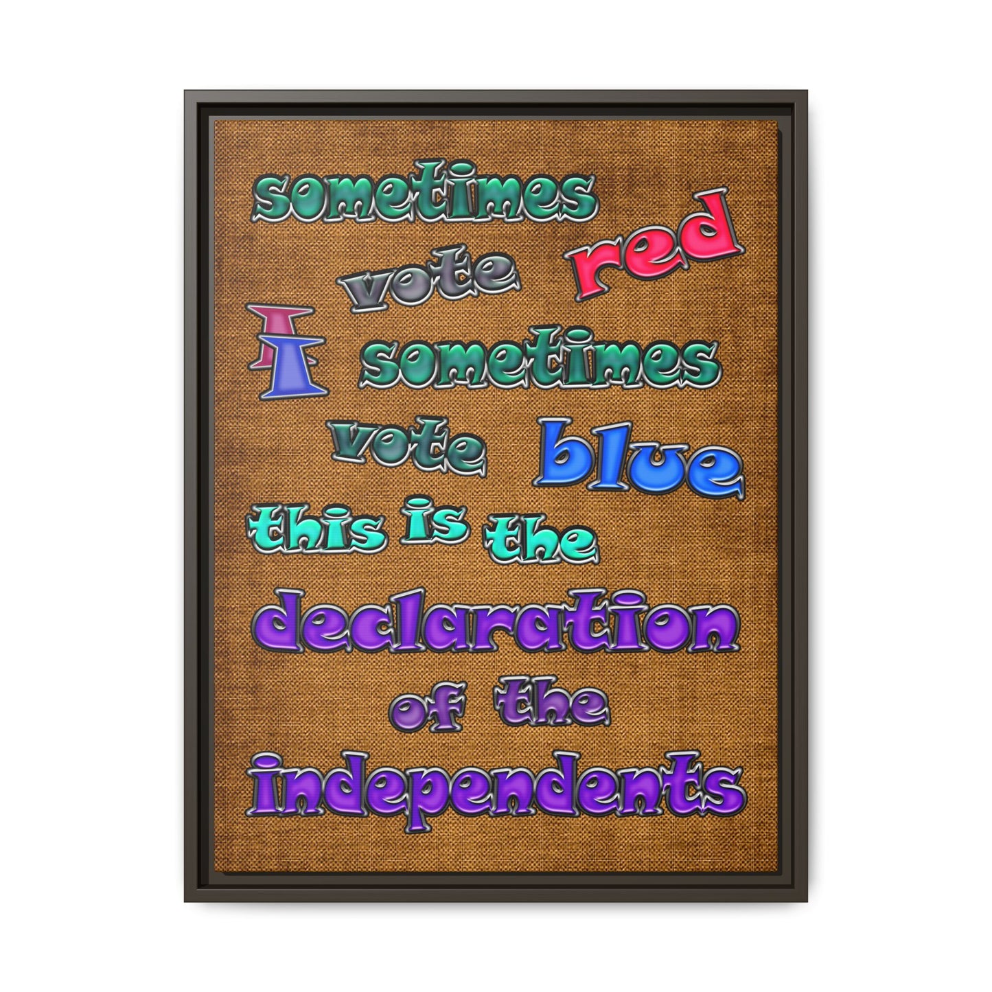 declaration of the independents - framed canvas art (brown papyrus)