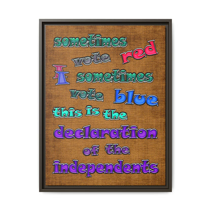 declaration of the independents - framed canvas art (brown papyrus)