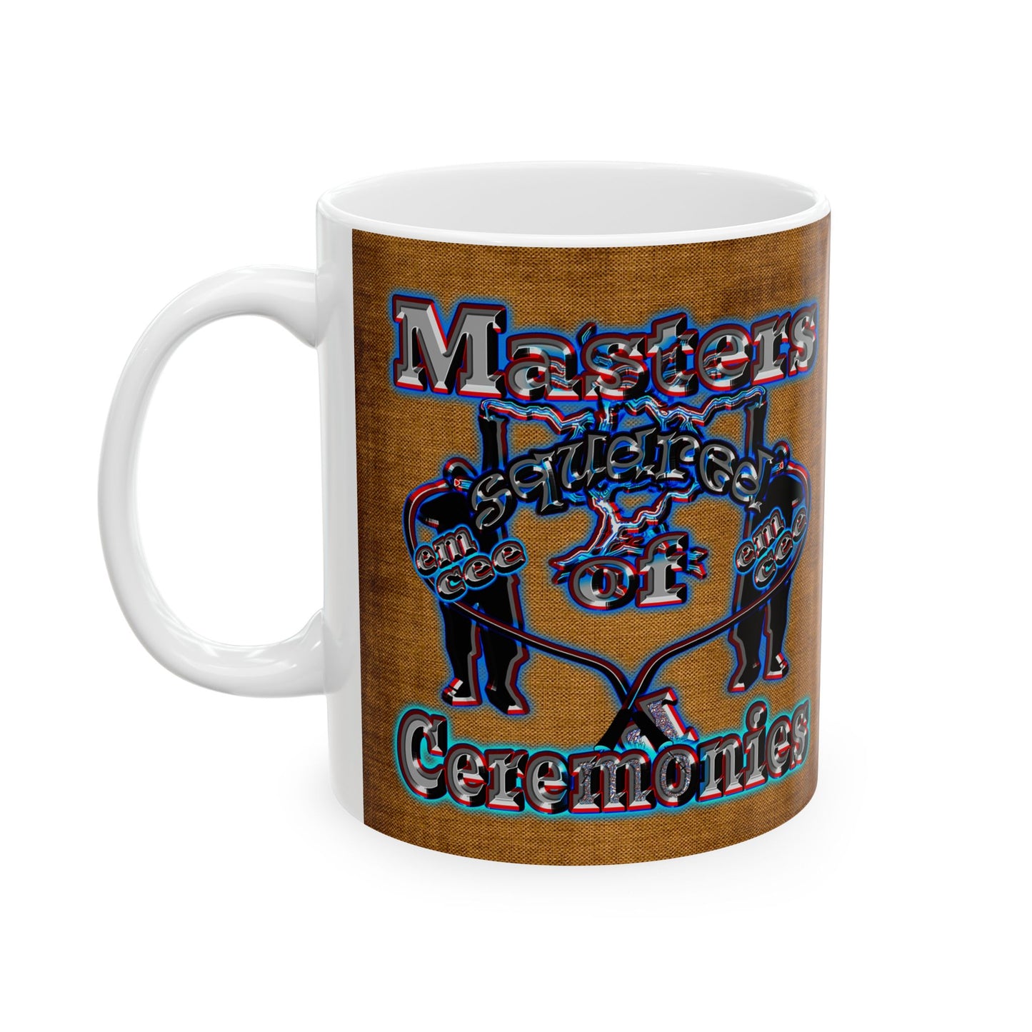 em cee squared - White Mug (brown papyrus)