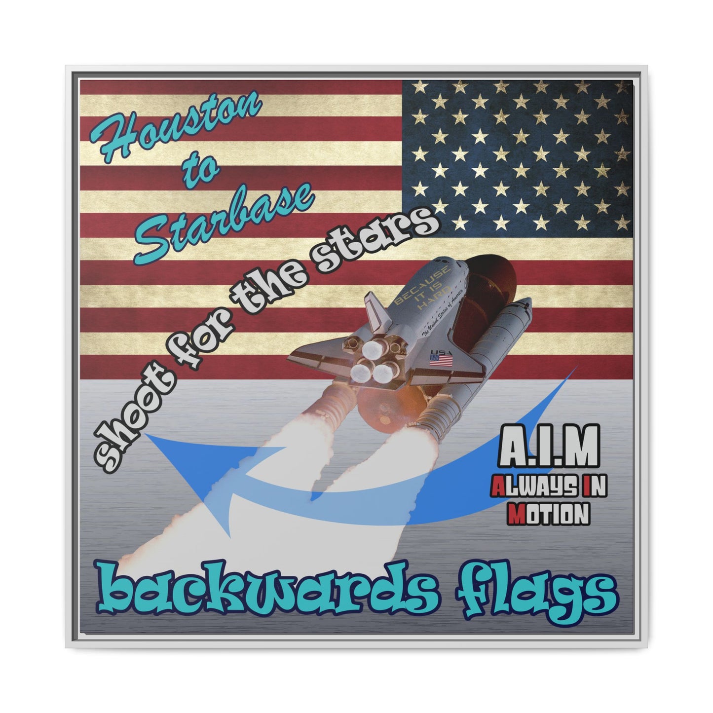 shoot for the stars - framed canvas art (brushed nickel)